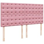 vidaXL Sommier à lattes de lit avec matelas Rose 200x200 cm Velours