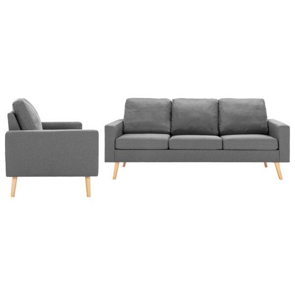 vidaXL Ensemble de canapés 2 Pièces Tissu Gris clair
