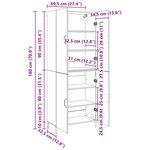 vidaXL Haut Armoire 2 Pièces Chêne noir 69 5 x 34 x 180 cm