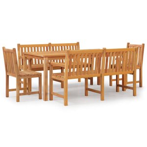 vidaXL Ensemble à manger de jardin 5Pièces Bois de teck massif