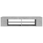 vidaXL Meuble TV avec lumières LED gris béton 135x39x30 cm