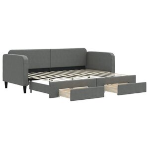 vidaXL Lit de jour avec gigogne et tiroirs sans matelas 80x200 cm