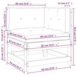 vidaXL Canapé d'angle avec coussins bois de pin imprégné
