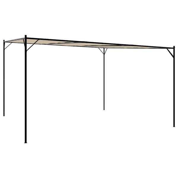 vidaXL Belvédère beige 4x4 m 180 g/m² tissu et acier