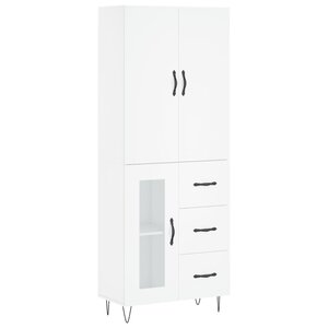 vidaXL Buffet haut Blanc 69 5x34x180 cm Bois d'ingénierie