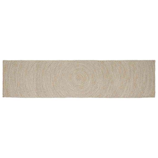 vidaXL Tapis de surface Rectangulaire Naturel et Blanc 80 x 400 cm