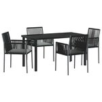 vidaXL Ensemble de salle à manger pour jardin 5 Pièces Noir Rotin PE