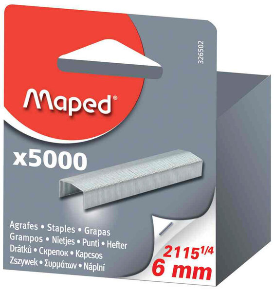 Boite de 5000 Agrafes SP19 1/4 6 mm MAPED