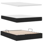vidaXL Lit avec rangement et LED avec matelas Noir 140 x 190 cm tissu