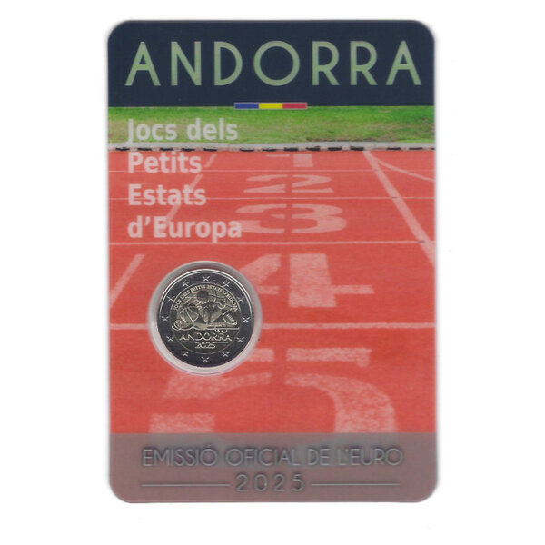 2 euros commémorative Andorre 2025 BU - Jeux des petits États d'Europe.