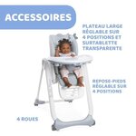 Chaise Haute Évolutive CHICCO Polly 2 Dots - Mixte - 0 mois à 3 ans - Gris