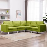 Vidaxl ensemble de canapés 5 pièces tissu vert