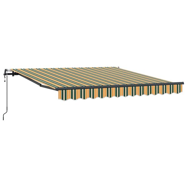 vidaXL Auvent Rétractable Vert et jaune 300 x 250 cm tissu