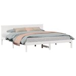 vidaXL Cadre de lit Blanc 180 x 200 cm Bois de pin massif