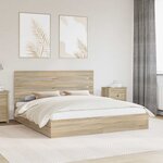 vidaXL Lit de Rangement Chêne Sonoma 180 x 200 cm Bois d'ingénierie