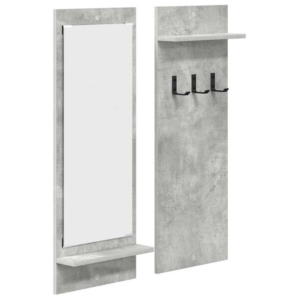 vidaXL Porte-manteau mural avec étagère Gris béton 70 x 10 x 90 cm