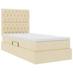 vidaXL Lit avec rangement et LED avec LED Crème 100 x 200 cm Polyester