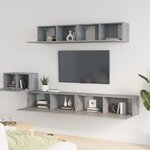 vidaXL Ensemble de meubles TV 5 Pièces Sonoma gris Bois d'ingénierie