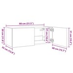 vidaXL Meuble TV mural avec lumières LED chêne marron 80x35x31 cm