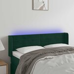 vidaXL Tête de lit à LED Vert foncé 147x16x78/88 cm Velours