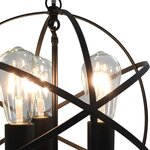 vidaXL Lampe suspendue Noir Sphère 3 ampoules E27