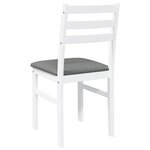 vidaXL Chaises à manger coussins 2 Pièces blanc bois massif caoutchouc