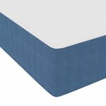 vidaXL Cadre de lit avec matelas Bleu 180 x 200 cm tissu