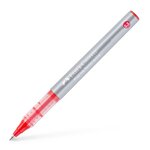 Faber-Castell Roller Free Ink Stylo à bille à encre liquide - Pointe conique 0 5 mm - Largeur de trait extra fine - Clip en métal - Couleur rouge