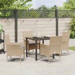 vidaXL Ensemble de salle à manger pour jardin 5 Pièces Beige polyrotin