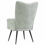vidaXL Chaise de relaxation Gris clair Velours