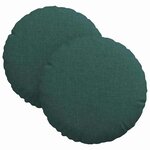 vidaXL Coussins de siège 2 Pièces Vert foncé Ø30 x 13 cm tissu
