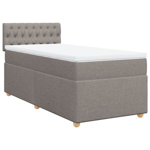 vidaXL Sommier à lattes de lit avec matelas Taupe 80x200 cm Tissu