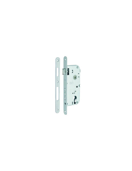 THIRARD - Boitier de serrure encastrable à cylindre pour porte d'entrée  axe 50mm  entraxe 85mm  bouts ronds  chrome - THIRARD