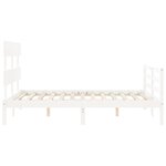 vidaXL Cadre de lit sans matelas blanc bois massif