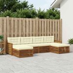 vidaXL Ensembles de canapés avec coussin 6 Pièces Bois d'Acacia Massif