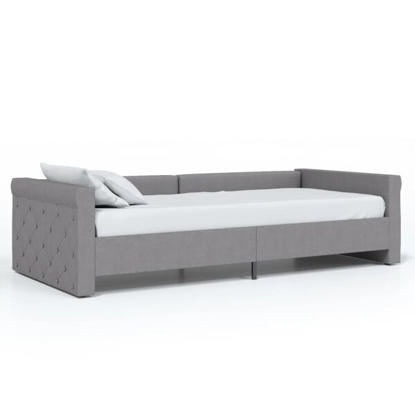 vidaXL Lit avec éclairage USB Gris clair Tissu 90x200 cm