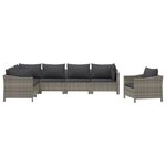 Salon de jardin meuble d'extérieur ensemble de mobilier 7 pièces avec coussins gris résine tressée 02_0017210