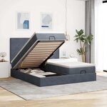 vidaXL Cadre de lit ottoman avec matelas gris foncé 200x200 cm velours