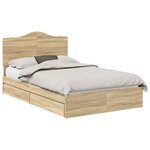 vidaXL Lit de Rangement Chêne Sonoma 135 x 190 cm Bois d'ingénierie
