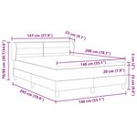 vidaXL Lit à ressorts avec matelas Gris clair 140 x 200 cm tissu