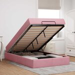 vidaXL Cadre de lit avec matelas avec matelas 2 Pièces Rose Velours