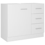 vidaXL Armoire d'évier Blanc 63x30x54 cm Bois d'ingénierie