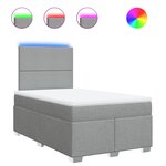 vidaXL Sommier à lattes de lit et matelas gris clair 120x190 cm tissu