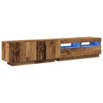 vidaXL Meuble TV avec lumières LED vieux bois bois d'ingénierie