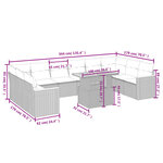 vidaXL Salon de jardin 11 Pièces avec coussins gris résine tressée