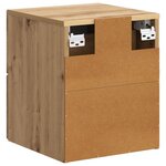 vidaXL Cabinet de chevet mural 2 pc Chêne artisanal 34 5 x 33 x 40 cm