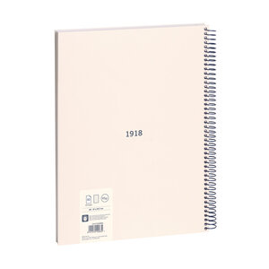 Cahier à spirale papier ligné 80 feuilles A4 série 1918 beige