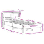 vidaXL Cadre de lit sans matelas cire marron 75x190 cm bois pin massif