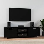 vidaXL Meuble TV Noir 140x40 5x35 cm Bois d'ingénierie