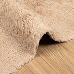 vidaXL Tapis shaggy à poils longs NAVARRA beige 120x120 cm polyester